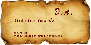 Dietrich Ambró névjegykártya